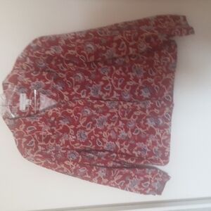 Haymaker Denim Red Floral Jacket Sz L